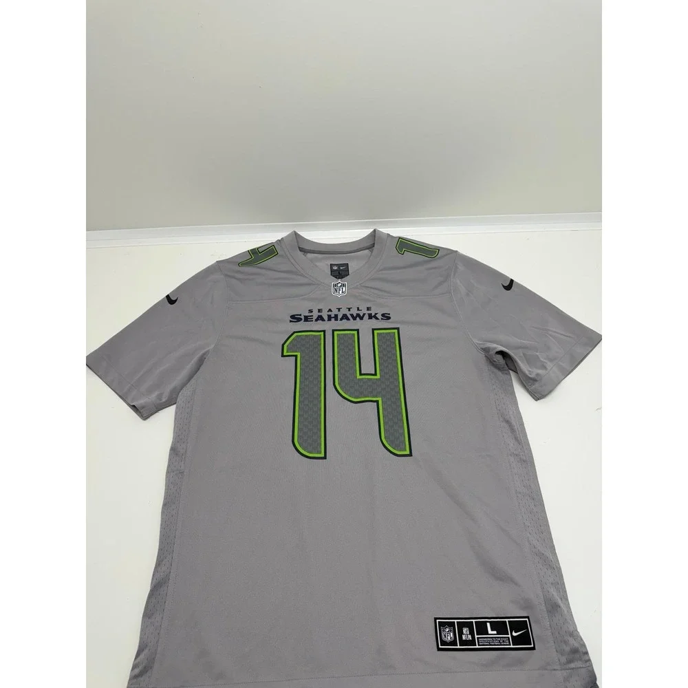 Nike Men's Seattle Seahawks DK Metcalf #14 Game Player Jersey Gray, Size L